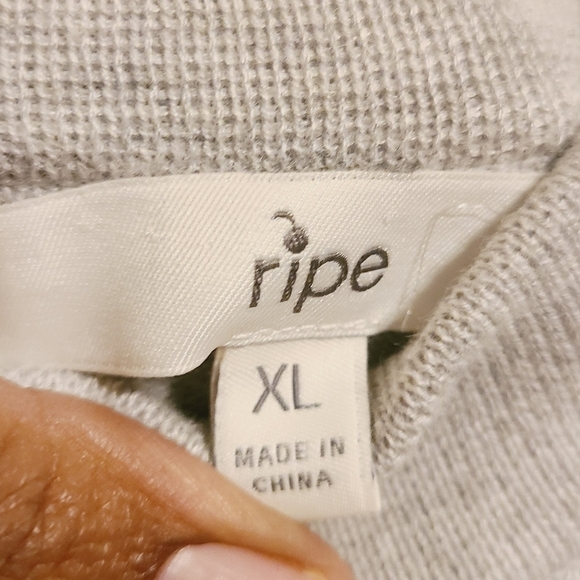 Ripe Maternity Wear | Light Gray Layered Knit Nursing Dress (Size XL) - Picture 3 of 16